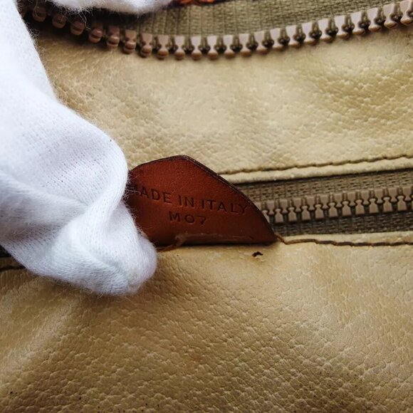 CELINE Clutch Bag Macadam Beige PVC ?~ Leather Authentic Used F1688 - Picture 6 of 10